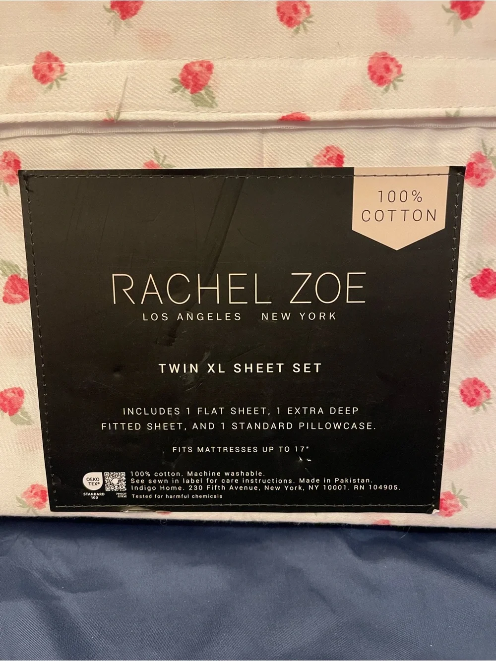 Rachel Zoe Cotton Sheet Set White with Strawberries